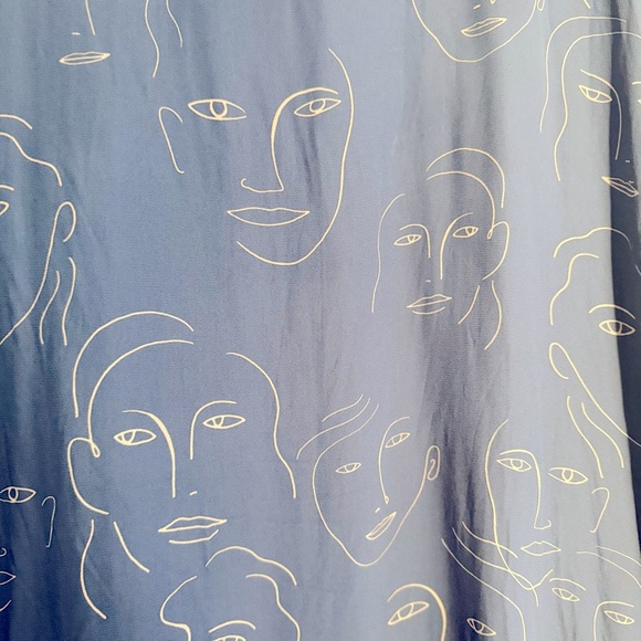 Corey Lynn Calter Blue Cream Selena Portrait Face Print Oversized Mini Dress OS - Picture 11 of 12